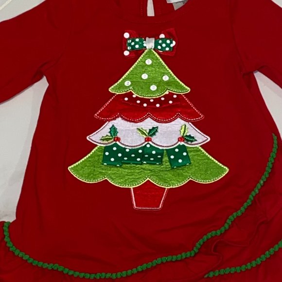 Emily Rose Girls Applique CHRISTMAS TREE Top - Picture 2 of 6